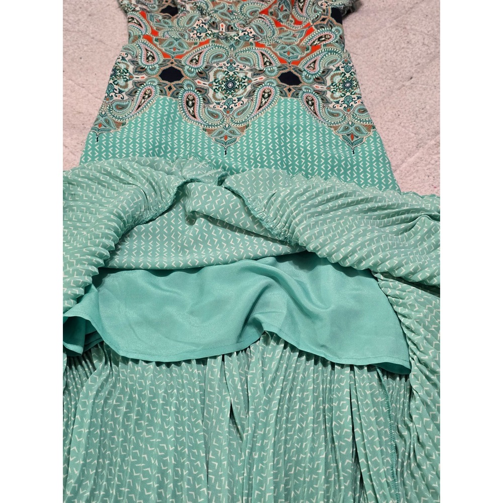 Anthropologie Maeve Mermaid Fishtail Pleated Asymmetrical Canyon Creek Dress - Picture 9 of 14